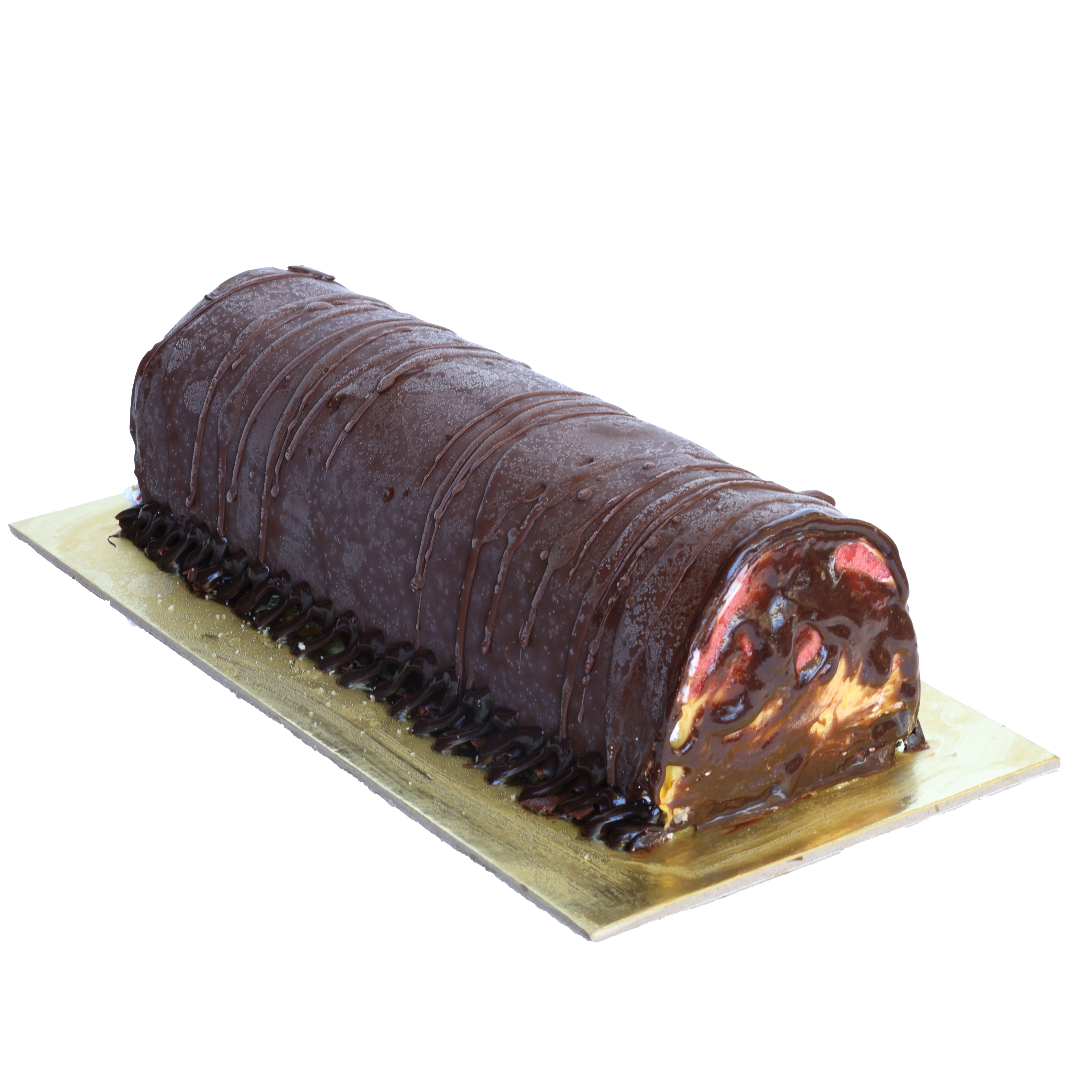 Bûche glacée mangue-fraise